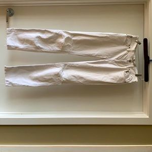 Madewell Alley Straight White Jeans Size 27 knee tears